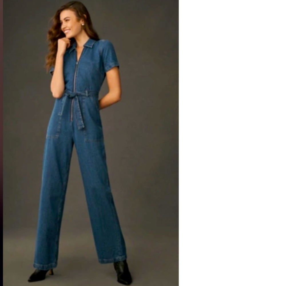 Reformation Cassidy Denim Jumpsuit - Size 10